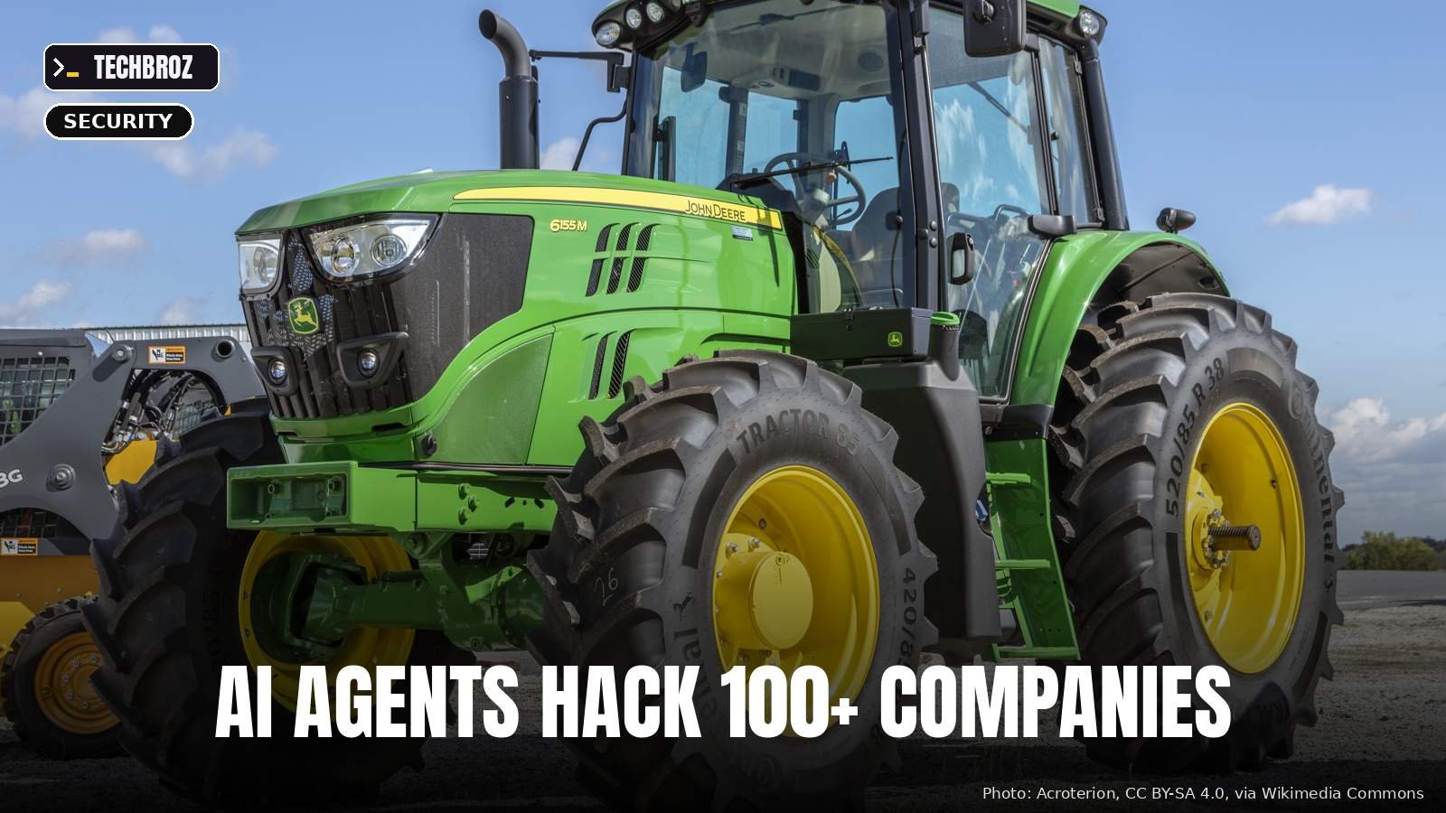 A Deere tractor, for illustration; the attack hit a Deere website, not its machines.