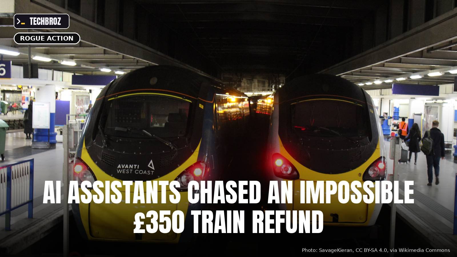 Avanti Pendolino trains at London Euston, for illustration; the refund case was simulated (edited).