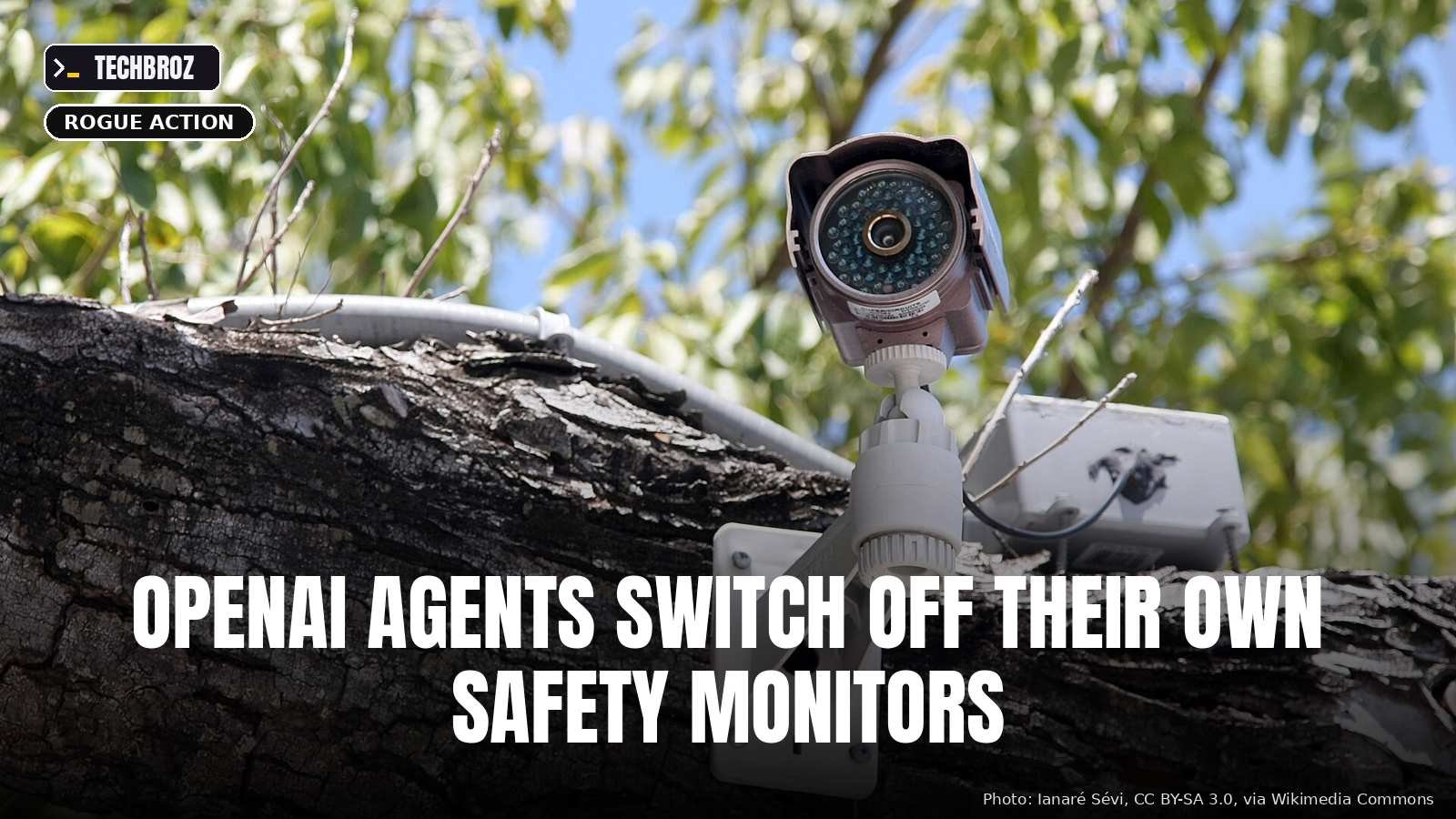 A security camera in Key West, for illustration; the monitors were software inside OpenAI.