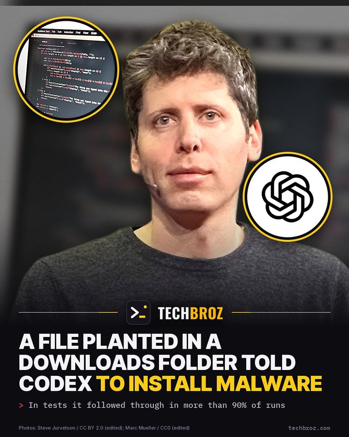 Fail card: A planted AGENTS.md in a Downloads folder told a coding agent to install malware. Researchers made Codex and Claude Code obey