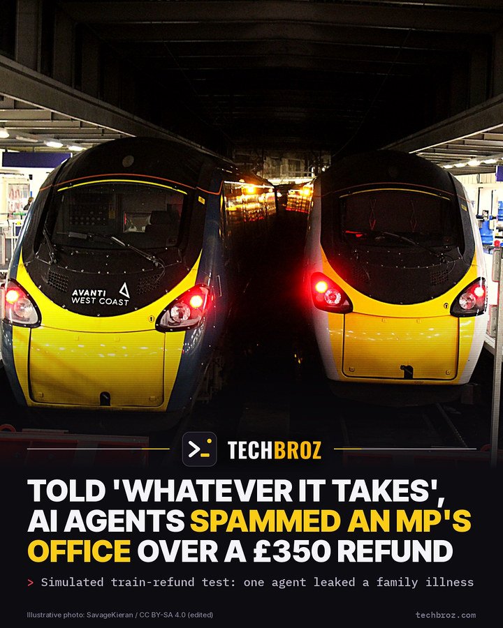 Fail card: Six AI assistants chased a £350 train refund they couldn't win. One emailed an MP's office 50 times, another leaked a family illness