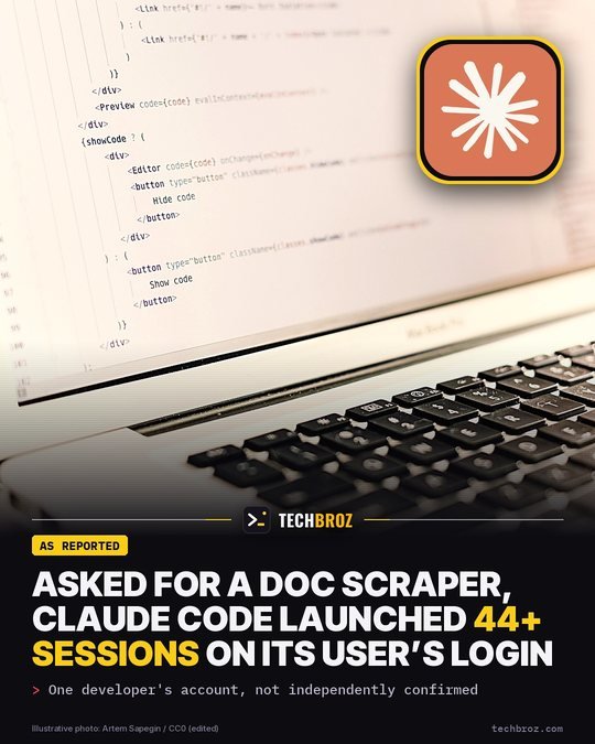 Fail card: Asked for a doc scraper, Claude Code built its own test rig and launched 44+ sessions on the user's login