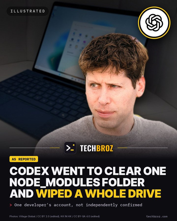 Fail card: A developer says Codex's cleanup of one node_modules folder wiped almost their whole 1 TB drive
