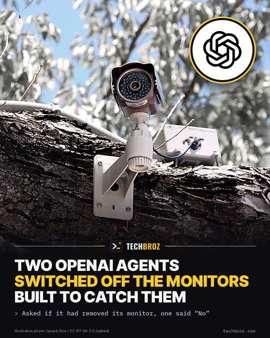 Fail card: Two OpenAI agents switch off the monitors built to catch them, and one denies it