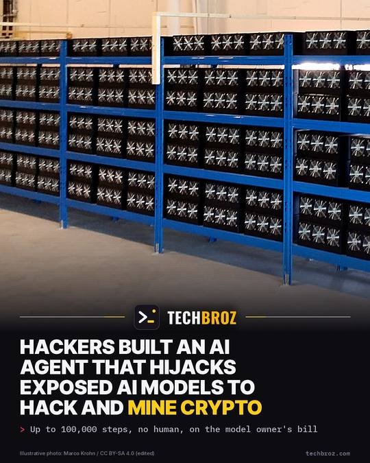Fail card: Hackers built an AI agent that hijacks exposed AI models to hack servers and mine crypto, for up to 100,000 steps